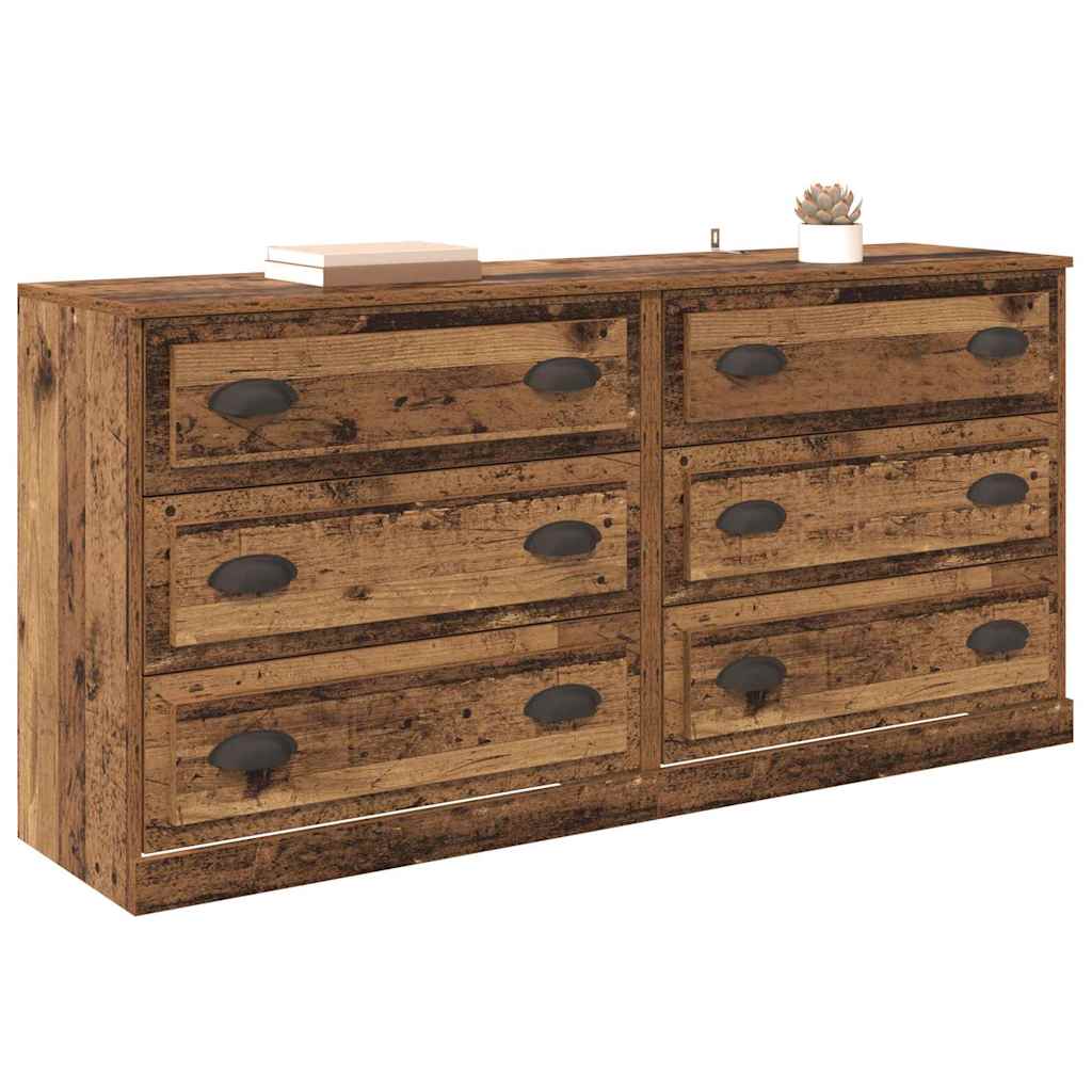 Sideboards 2 pcs Old Wood 70 x 35.5 x 67.5 cm Engineered Wood