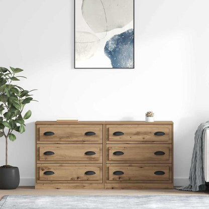Sideboards with Drawer 2 pcs Artisan Oak 70 x 35.5 x 67.5 cm
