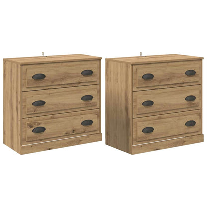 Sideboards with Drawer 2 pcs Artisan Oak 70 x 35.5 x 67.5 cm