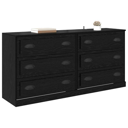 Sideboards 2 pcs Black Oak 70 x 35.5 x 67.5 cm Engineered Wood
