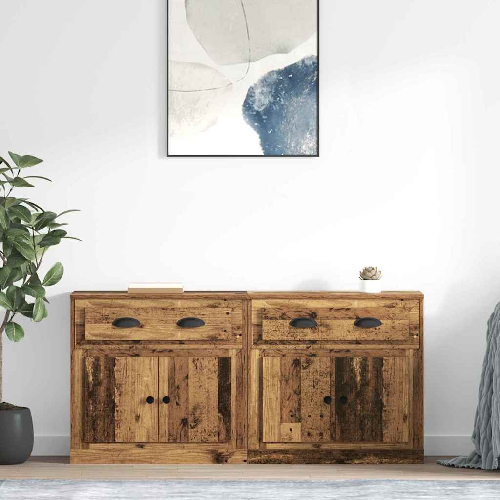 Sideboards 2 pcs Old Wood 70 x 35.5 x 67.5 cm Engineered Wood