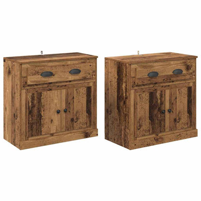 Sideboards 2 pcs Old Wood 70 x 35.5 x 67.5 cm Engineered Wood