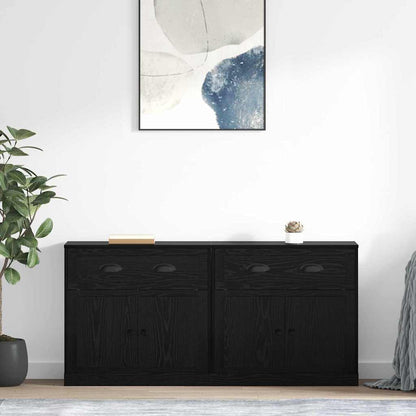 Sideboards 2 pcs Black Oak 70 x 35.5 x 67.5 cm Engineered Wood