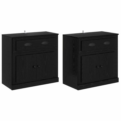 Sideboards 2 pcs Black Oak 70 x 35.5 x 67.5 cm Engineered Wood