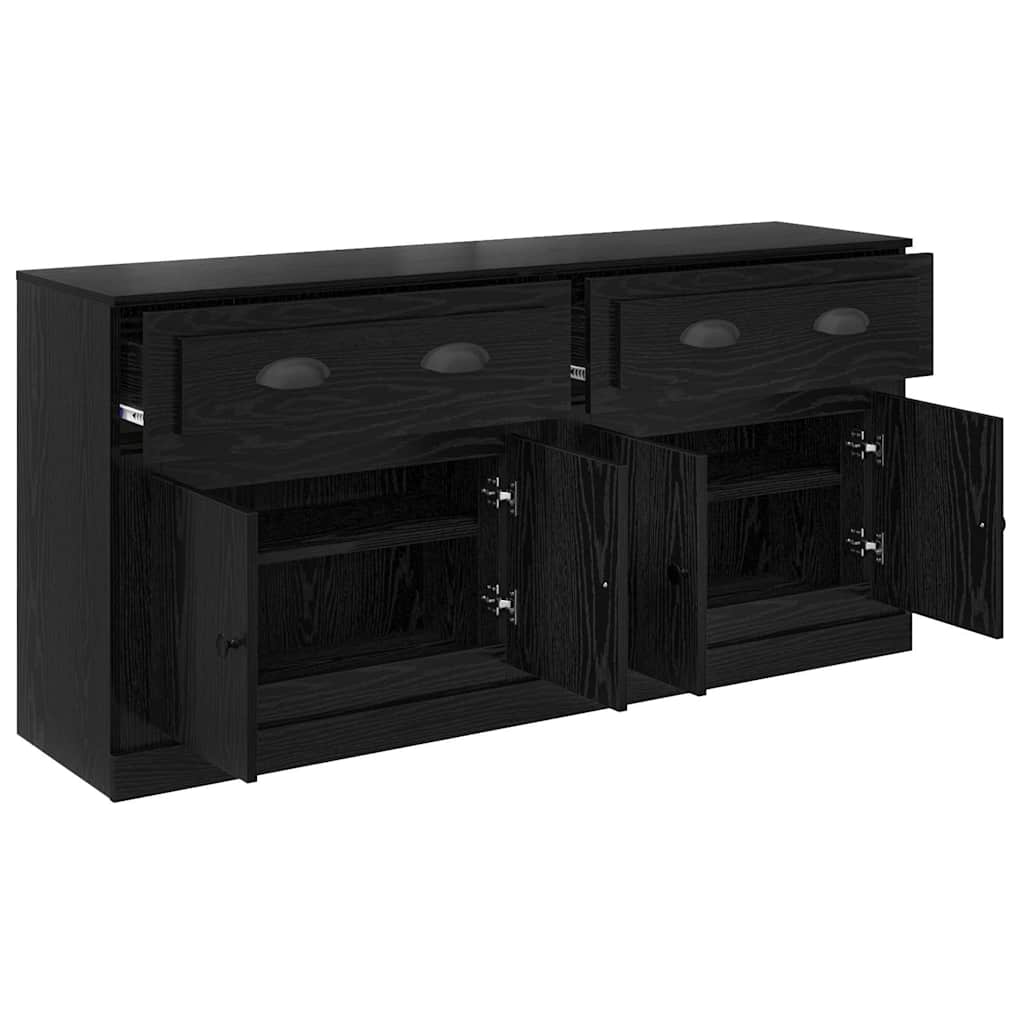 Sideboards 2 pcs Black Oak 70 x 35.5 x 67.5 cm Engineered Wood
