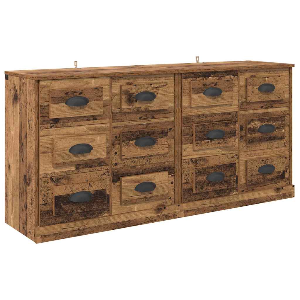 Sideboards 2 pcs Old Wood 70 x 35.5 x 67.5 cm Engineered Wood