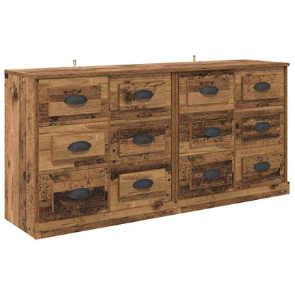 Sideboards 2 pcs Old Wood 70 x 35.5 x 67.5 cm Engineered Wood