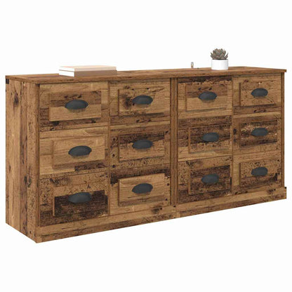 Sideboards 2 pcs Old Wood 70 x 35.5 x 67.5 cm Engineered Wood