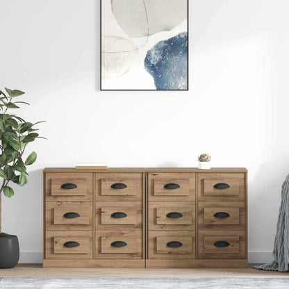 Sideboards with Drawer 2 pcs Artisan Oak 70 x 35.5 x 67.5 cm