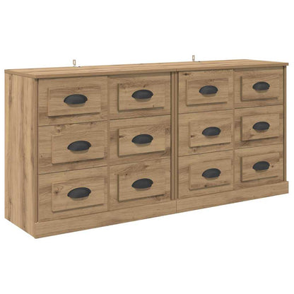 Sideboards with Drawer 2 pcs Artisan Oak 70 x 35.5 x 67.5 cm