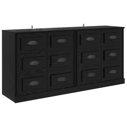 Sideboards 2 pcs Black Oak 70 x 35.5 x 67.5 cm Engineered Wood