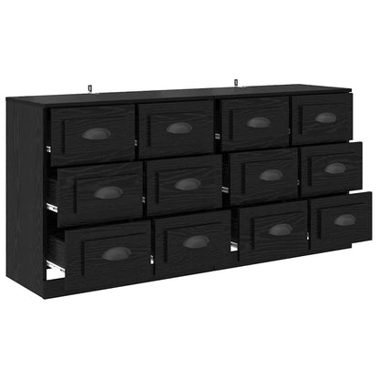 Sideboards 2 pcs Black Oak 70 x 35.5 x 67.5 cm Engineered Wood