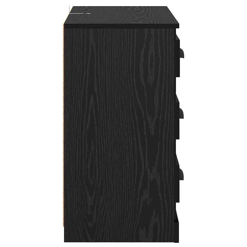 Sideboards 2 pcs Black Oak 70 x 35.5 x 67.5 cm Engineered Wood