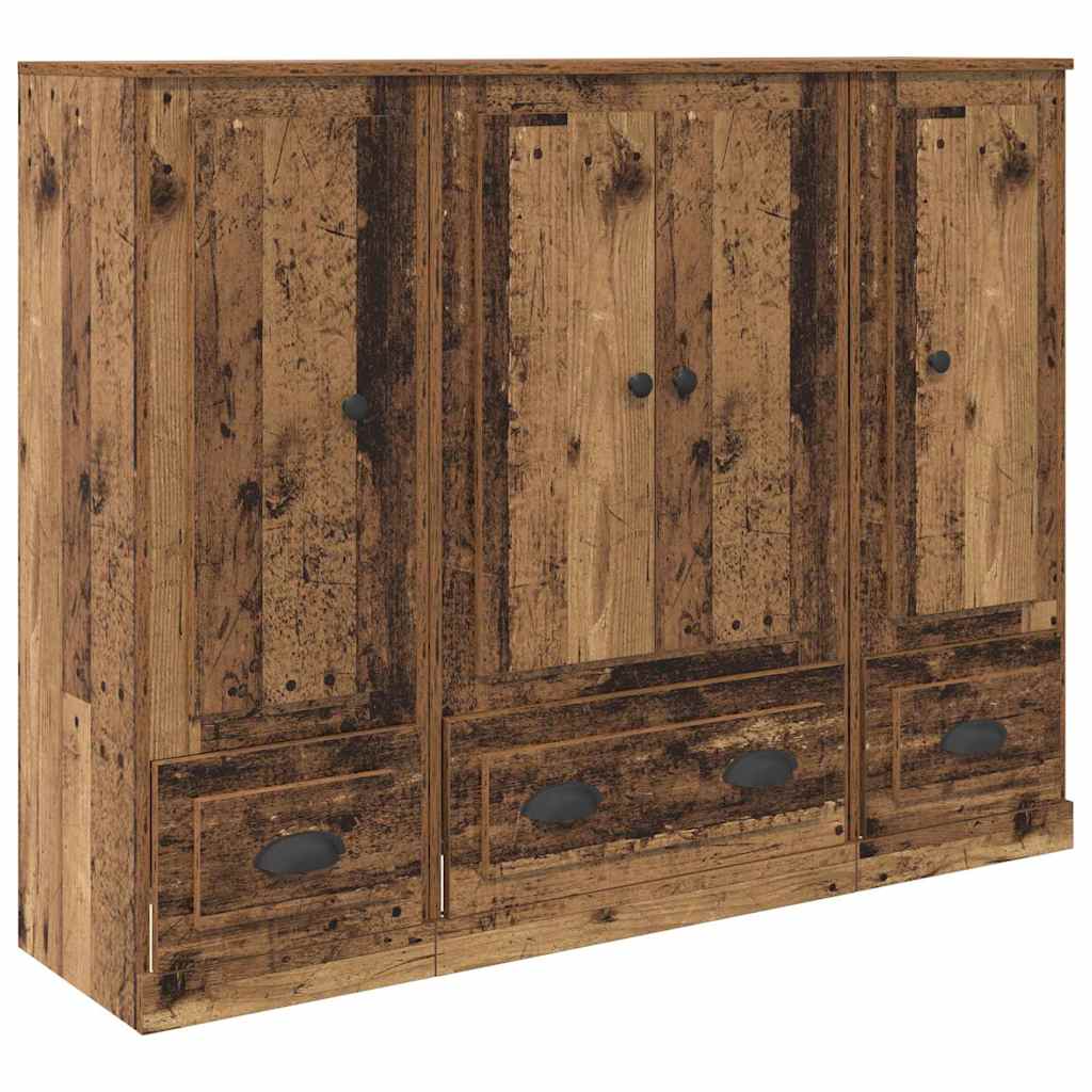 Highboard with Drawer 3 pcs Old Wood Engineered Wood
