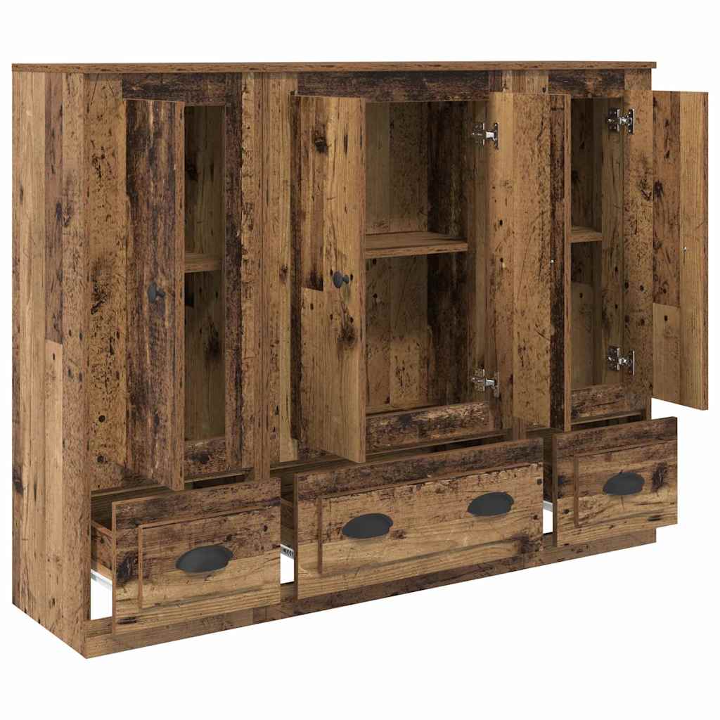 Highboard with Drawer 3 pcs Old Wood Engineered Wood