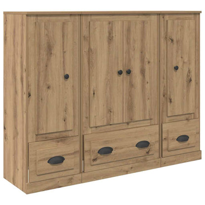 Highboard with Drawer 3 pcs Artisan Oak Engineered Wood