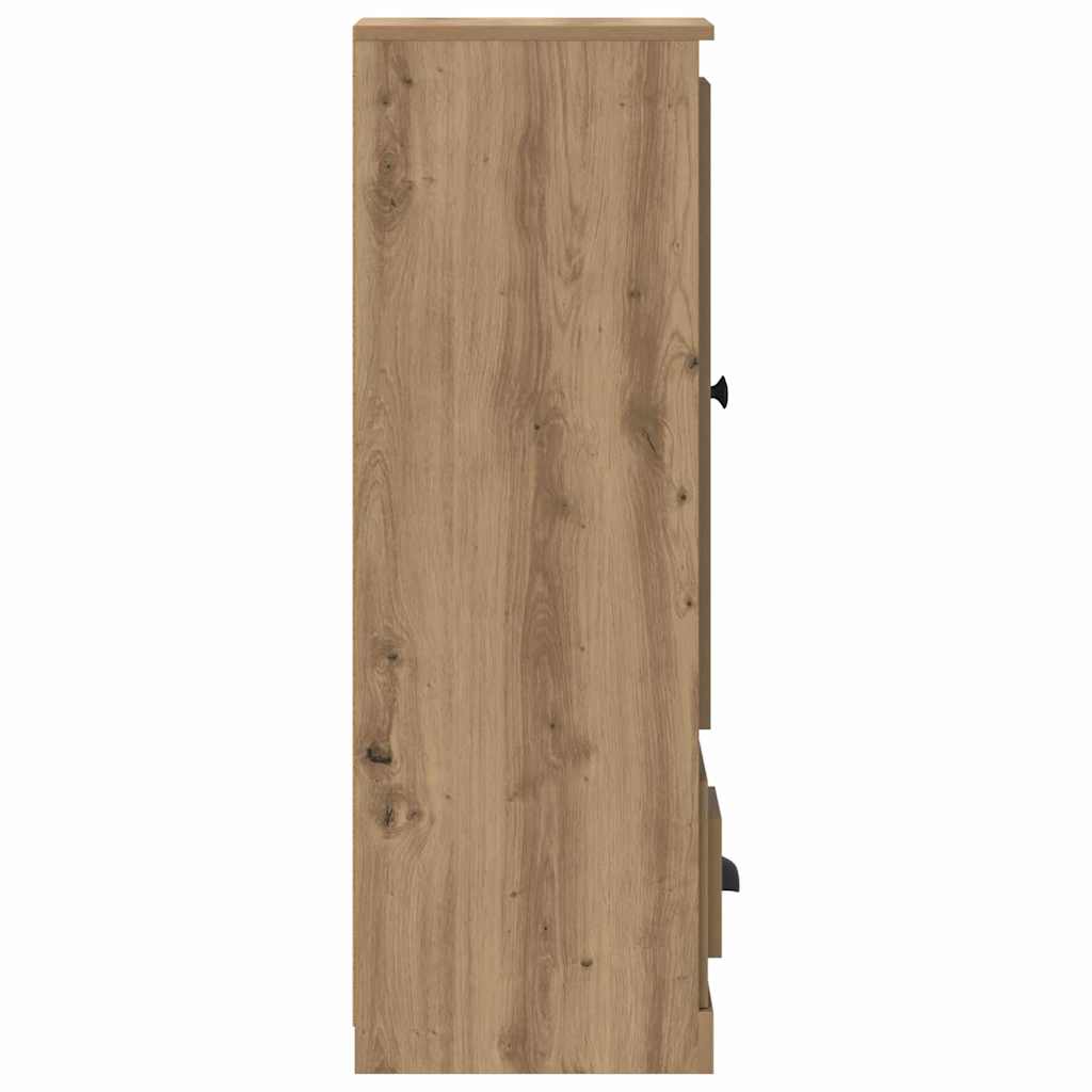 Highboard with Drawer 3 pcs Artisan Oak Engineered Wood