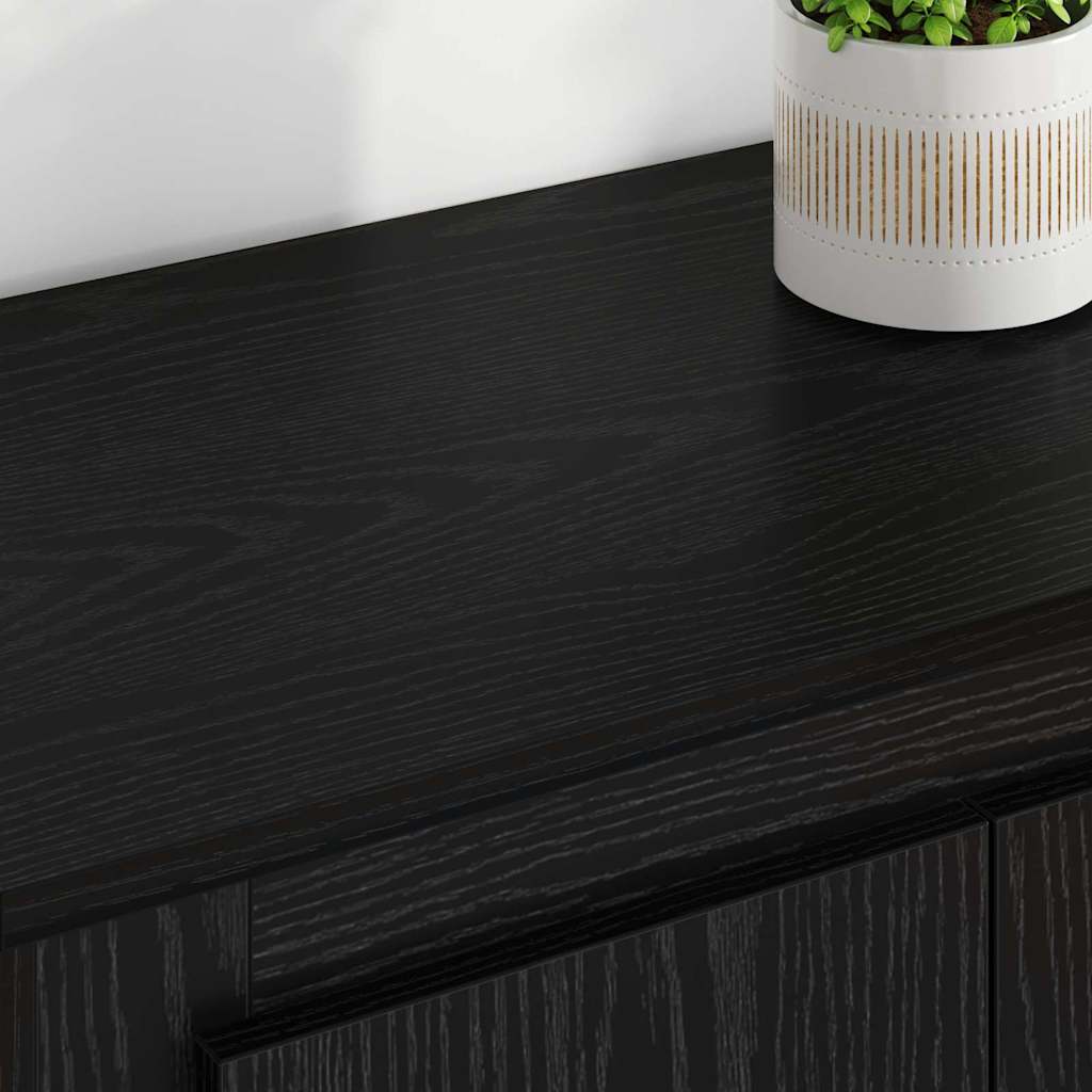 Highboard with Drawer 3 pcs Black Oak Engineered Wood