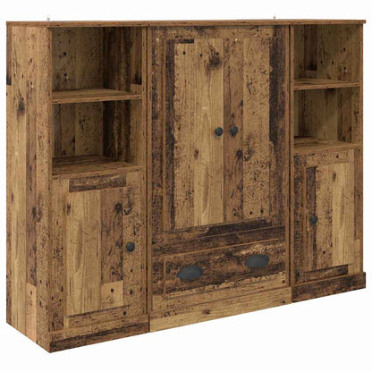 Highboard with Drawer 3 pcs Old Wood Engineered Wood