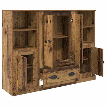 Highboard with Drawer 3 pcs Old Wood Engineered Wood