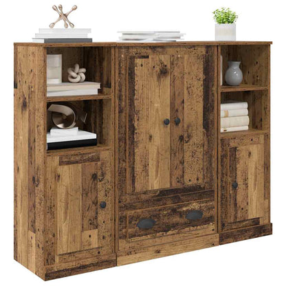 Highboard with Drawer 3 pcs Old Wood Engineered Wood
