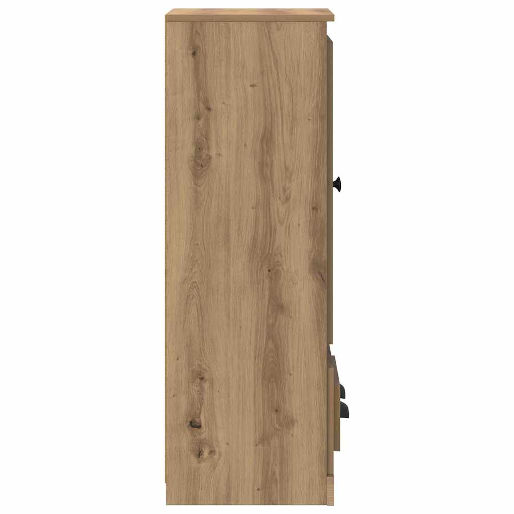 Highboard with Drawer 3 pcs Artisan Oak Engineered Wood