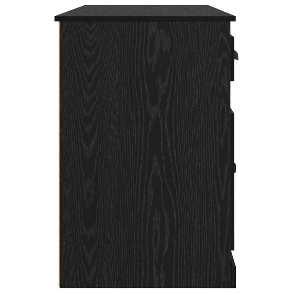 Desk with Cabinet Black Oak Engineered Wood 154.5 x 50 x 75 cm