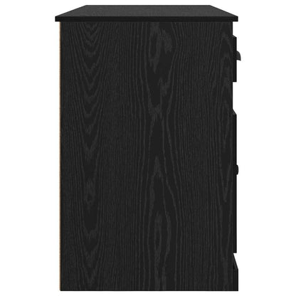 Desk with Cabinet Black Oak Engineered Wood 154.5 x 50 x 75 cm