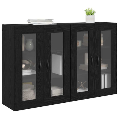 Wall Cabinets 2 pcs Black Oak 69.5 x 34 x 90 cm Engineered Wood
