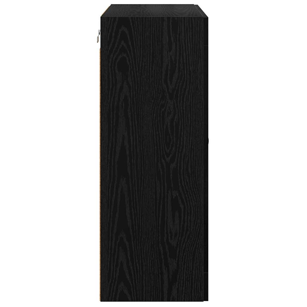 Wall Cabinets 2 pcs Black Oak 69.5 x 34 x 90 cm Engineered Wood