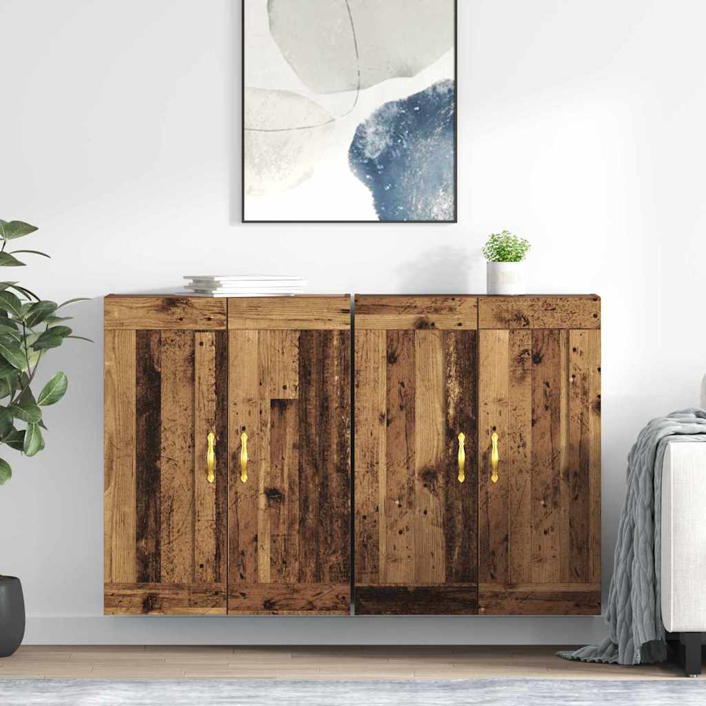 Wall-mounted Cabinet 2 pcs Old Wood 69.5 x 34 x 90 cm