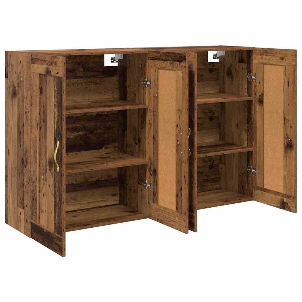 Wall-mounted Cabinet 2 pcs Old Wood 69.5 x 34 x 90 cm