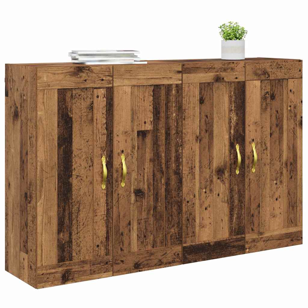Wall-mounted Cabinet 2 pcs Old Wood 69.5 x 34 x 90 cm