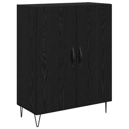 Highboard White and Black Oak 69.5 x 34 x 180 cm