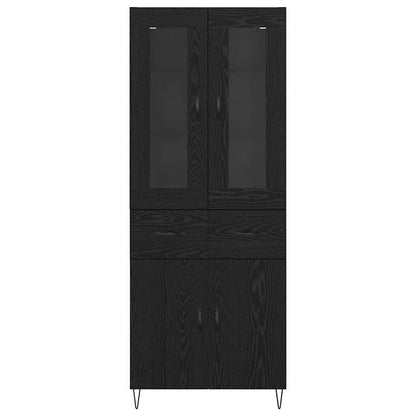 Highboard Black Oak 69.5 x 34 x 90 cm Engineered Wood