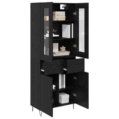 Highboard Black Oak 69.5 x 34 x 90 cm Engineered Wood