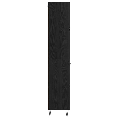 Highboard Black Oak 69.5 x 34 x 90 cm Engineered Wood