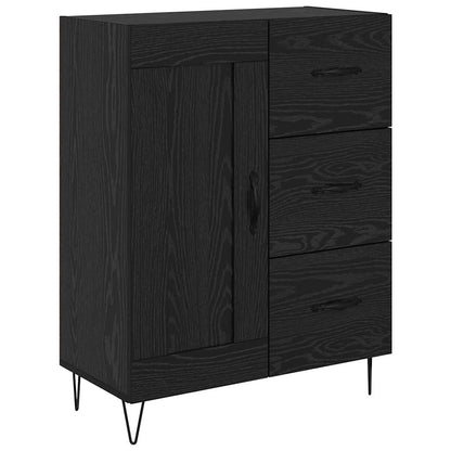 Highboard Black Oak 69.5 x 34 x 90 cm Engineered Wood