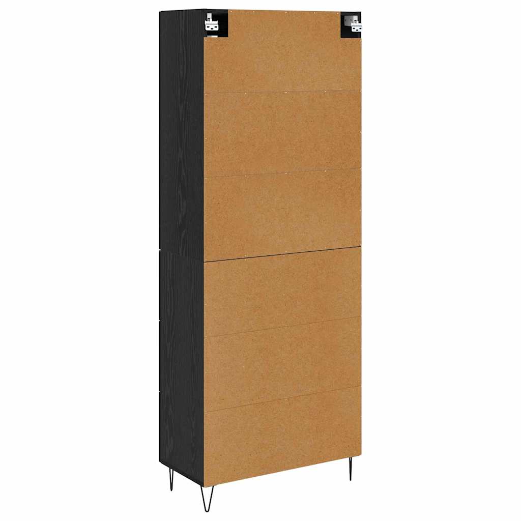 Highboard Black Oak 69.5 x 34 x 90 cm Engineered Wood