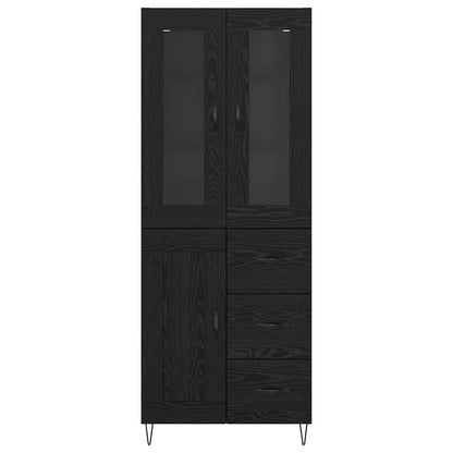 Highboard Black Oak 69.5 x 34 x 90 cm Engineered Wood