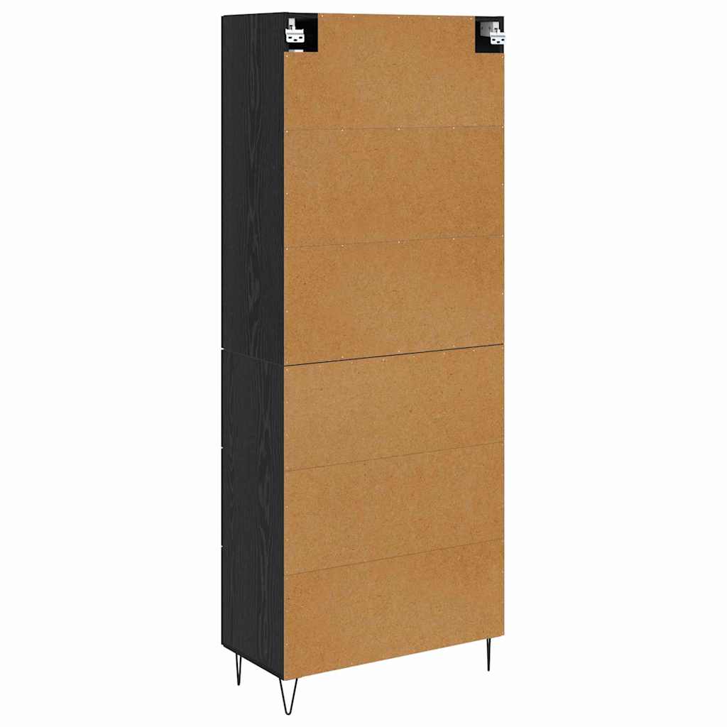 Highboard Black Oak 69.5 x 34 x 90 cm Engineered Wood