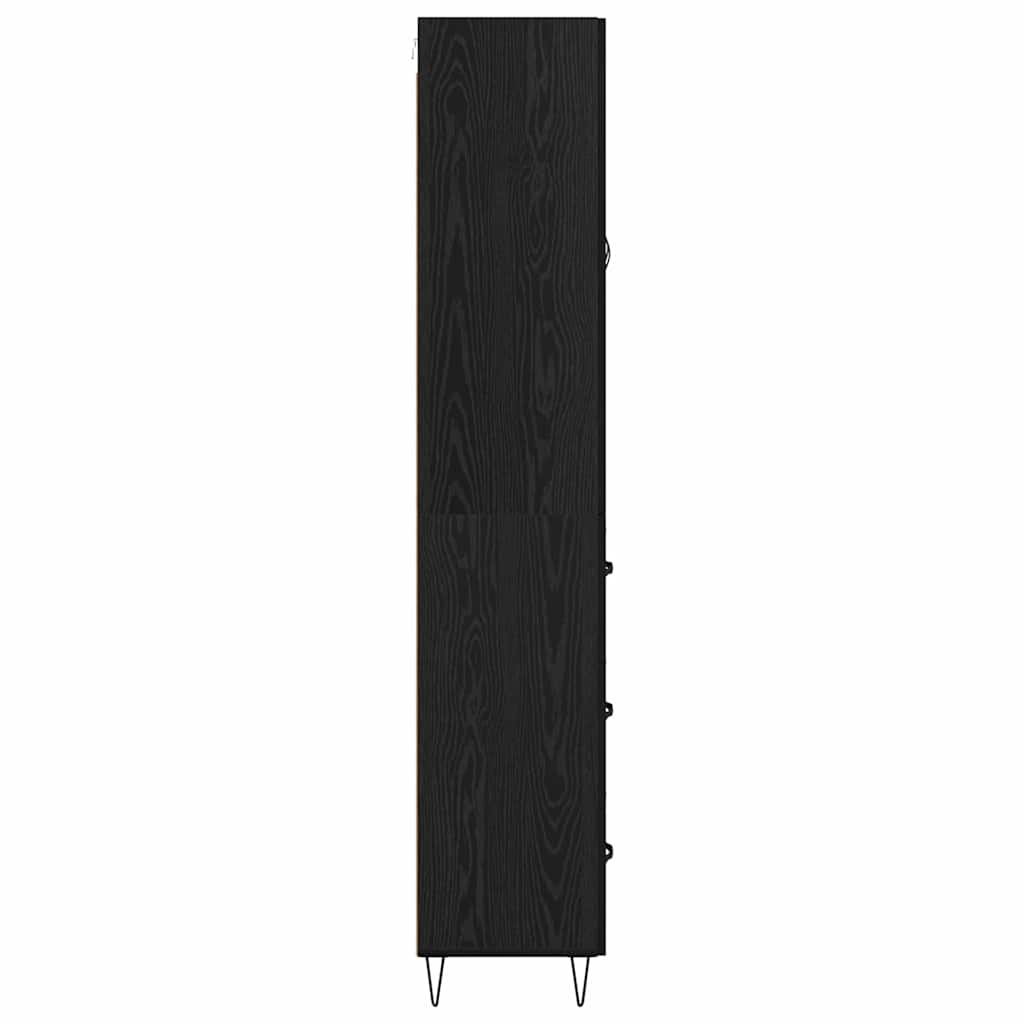 Highboard Black Oak 69.5 x 34 x 90 cm Engineered Wood