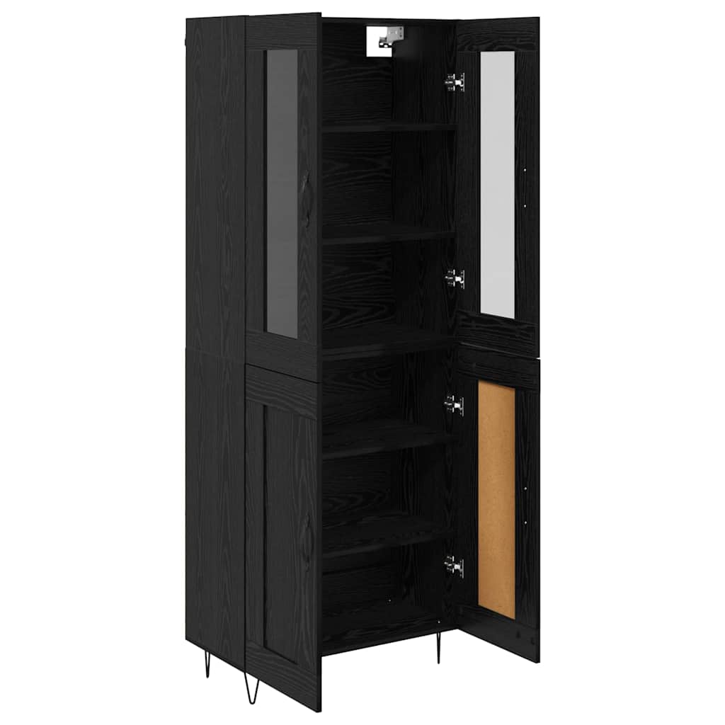 Highboard Black Oak 69.5 x 34 x 90 cm Engineered Wood