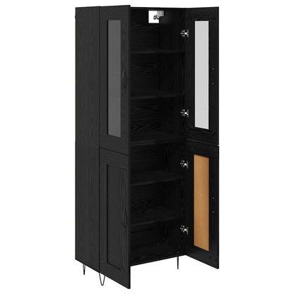 Highboard Black Oak 69.5 x 34 x 90 cm Engineered Wood