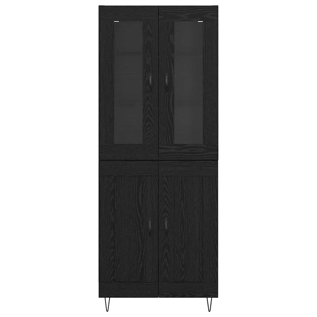 Highboard Black Oak 69.5 x 34 x 90 cm Engineered Wood