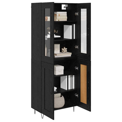 Highboard Black Oak 69.5 x 34 x 90 cm Engineered Wood