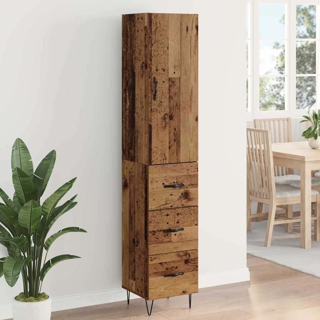 Highboard Old Wood 34.5 x 34 x 90 cm Engineered Wood