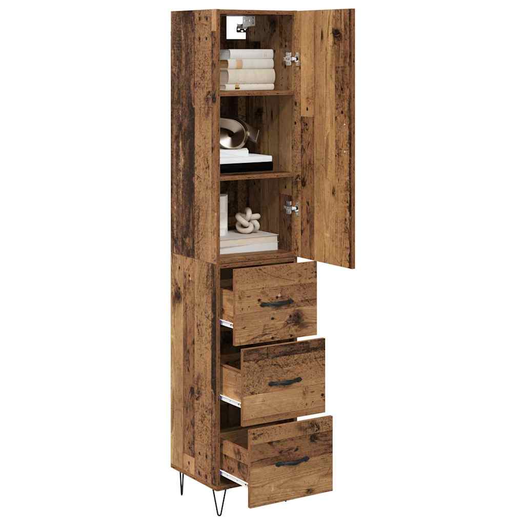 Highboard Old Wood 34.5 x 34 x 90 cm Engineered Wood