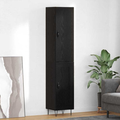 Highboard Black Oak 34.5 x 34 x 90 cm Engineered Wood