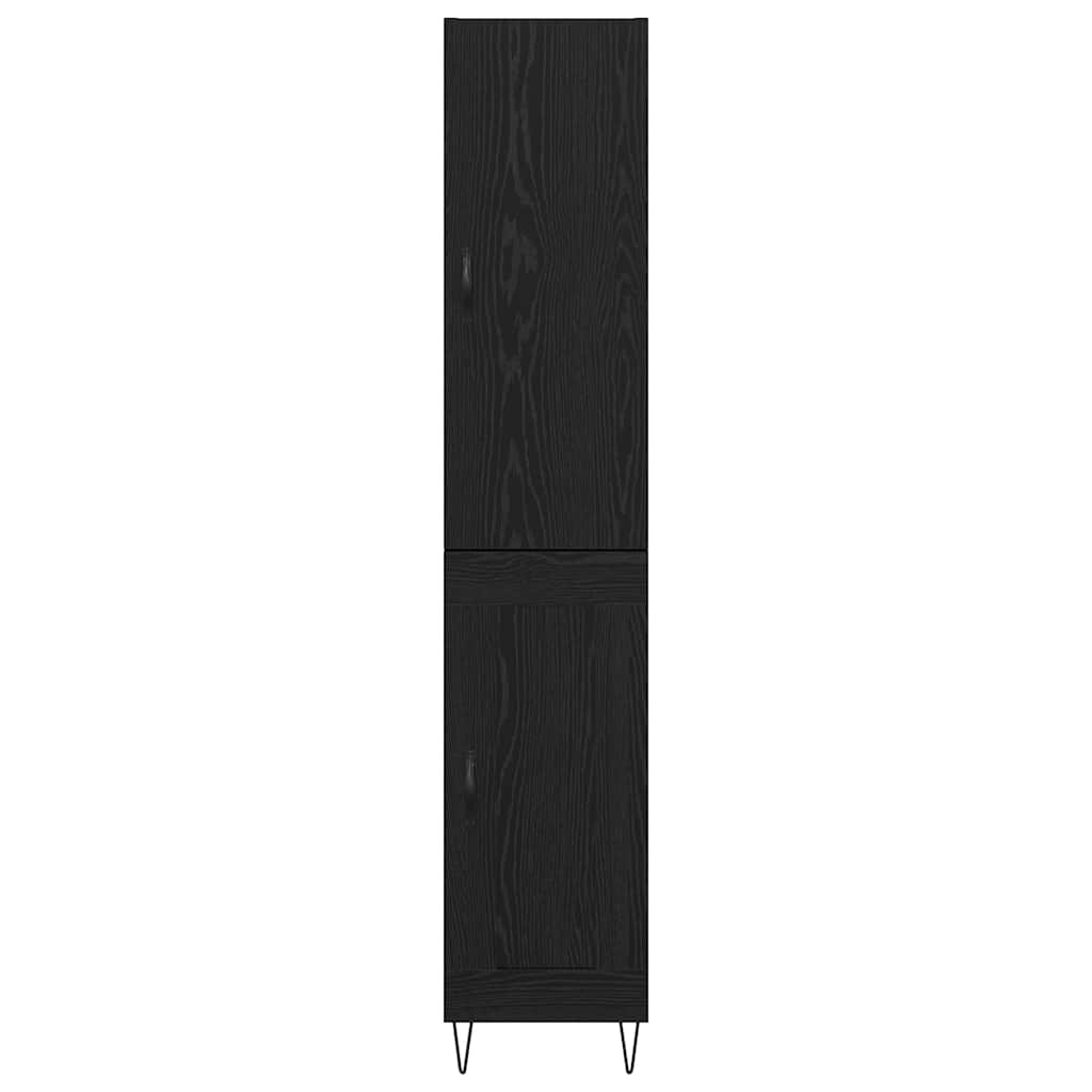 Highboard Black Oak 34.5 x 34 x 90 cm Engineered Wood